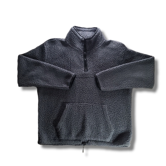 vs PINK Grey Teddy Sherpa Pullover Jacket - Picture 1 of 3